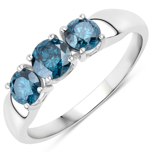 Diamond-1.15 Carat Genuine Blue Diamond 14K White Gold Ring