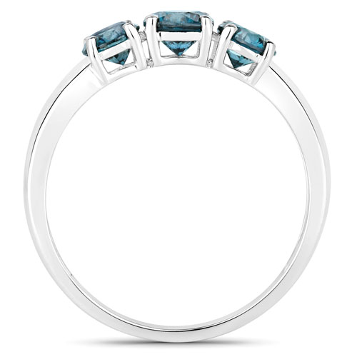1.17 Carat Genuine Blue Diamond 14K White Gold Ring