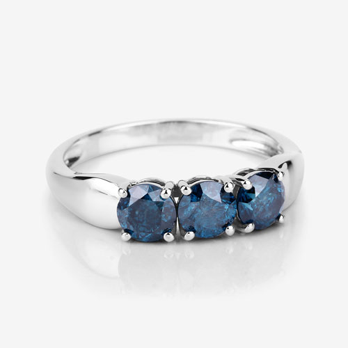 1.15 Carat Genuine Blue Diamond 14K White Gold Ring