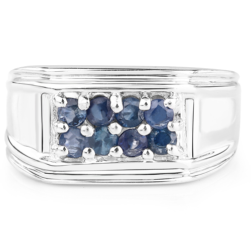 0.48 Carat Genuine Blue Sapphire .925 Sterling Silver Ring
