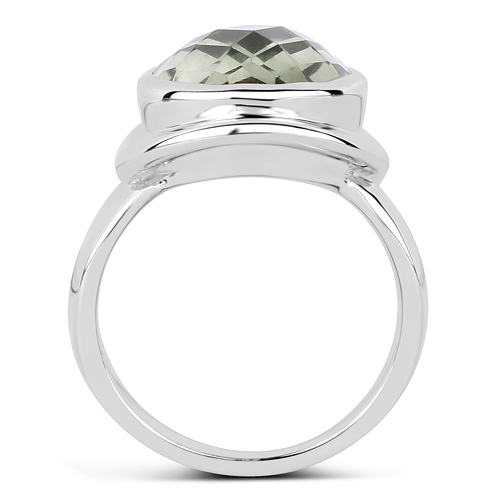 7.90 Carat Genuine Green Amethyst .925 Sterling Silver Ring