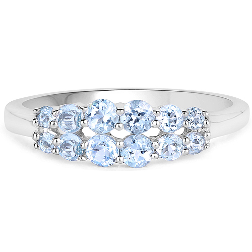 2.24 Carat Genuine Blue Topaz .925 Sterling Silver Ring