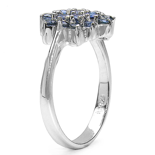 0.96 Carat Genuine Blue Sapphire .925 Sterling Silver Ring