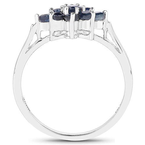 0.66 Carat Genuine Blue Sapphire .925 Sterling Silver Ring