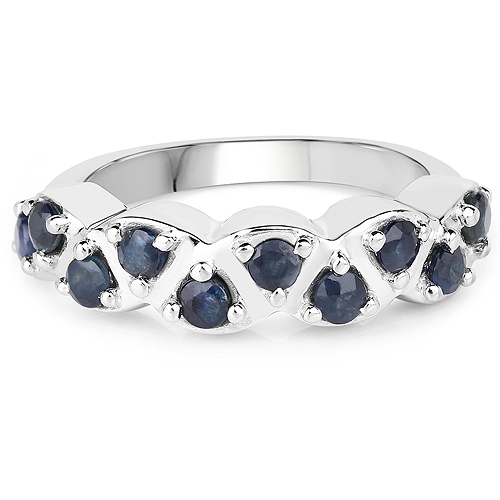 0.60 Carat Genuine Blue Sapphire .925 Sterling Silver Ring