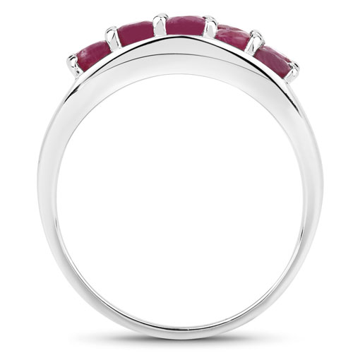 1.30 Carat Genuine Ruby .925 Sterling Silver Ring