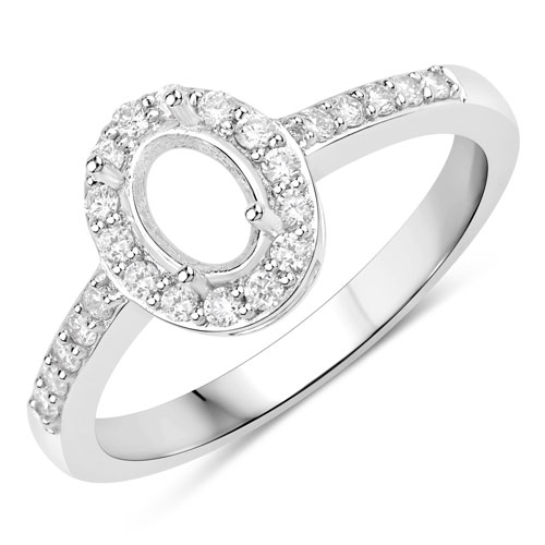 Diamond-0.24 Carat Genuine White Diamond 14K White Gold Ring