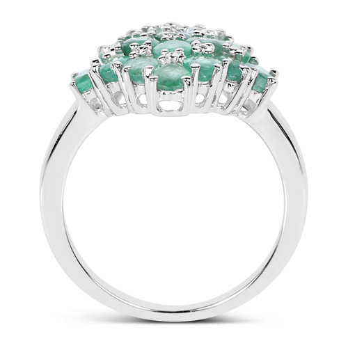 2.40 Carat Genuine Zambian Emerald .925 Sterling Silver Ring
