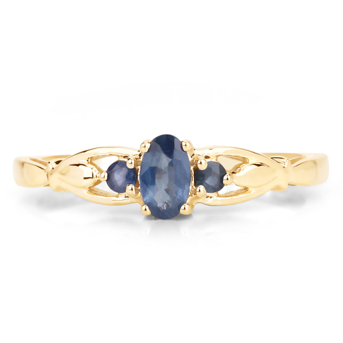 0.45 Carat Genuine Blue Sapphire 10K Yellow Gold Ring