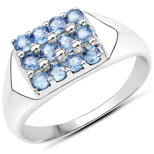 Sapphire-0.78 Carat Genuine Blue Sapphire .925 Sterling Silver Ring