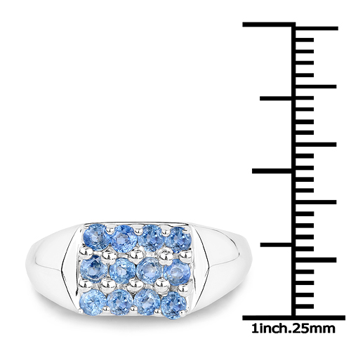 0.78 Carat Genuine Blue Sapphire .925 Sterling Silver Ring