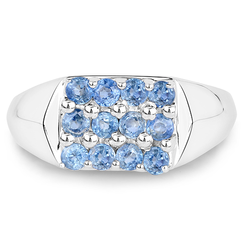 0.78 Carat Genuine Blue Sapphire .925 Sterling Silver Ring