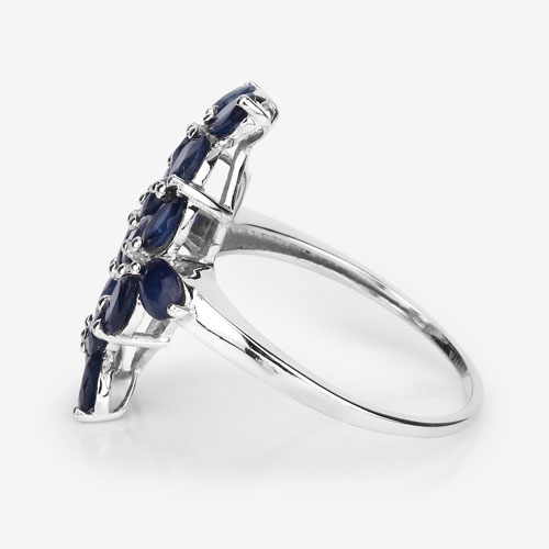 3.40 Carat Genuine Blue Sapphire .925 Sterling Silver Ring