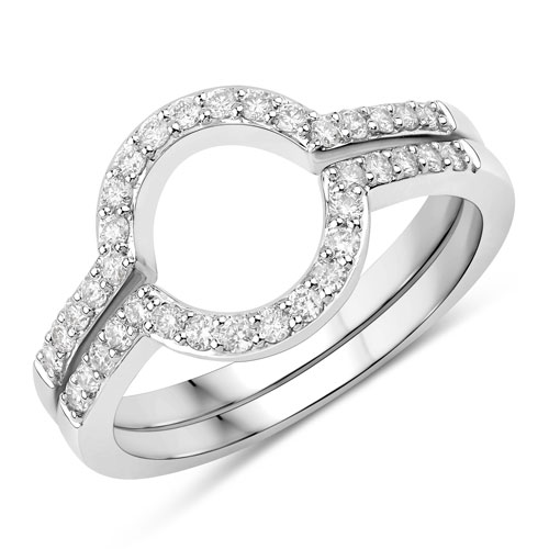 Diamond-0.36 Carat Genuine White Diamond 14K White Gold Ring