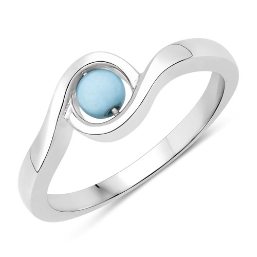 Rings-0.40 Carat Genuine Turquoise .925 Sterling Silver Ring