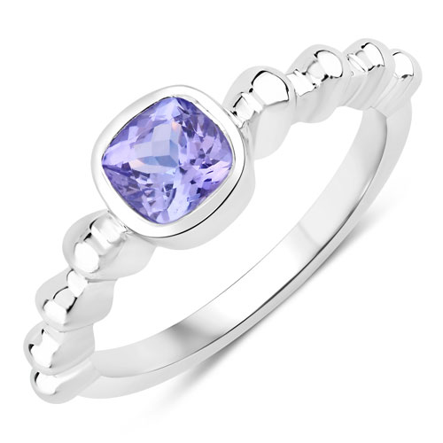 Tanzanite-0.55 Carat Genuine Tanzanite .925 Sterling Silver Ring