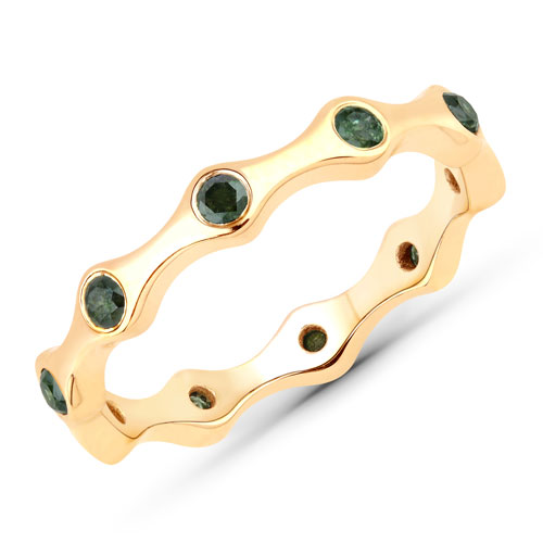 Diamond-0.43 Carat Genuine Green Diamond 10K Yellow Gold Ring