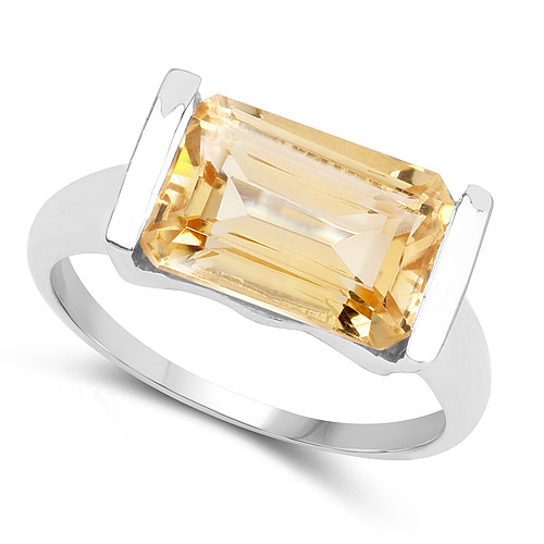 3.88 Carat Genuine Citrine .925 Sterling Silver Ring