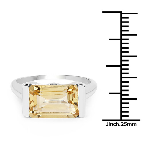 3.88 Carat Genuine Citrine .925 Sterling Silver Ring