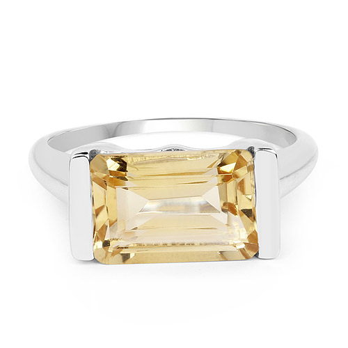 3.88 Carat Genuine Citrine .925 Sterling Silver Ring
