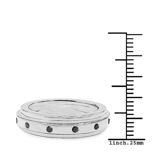 0.13 Carat Genuine Black Diamond .925 Sterling Silver Ring