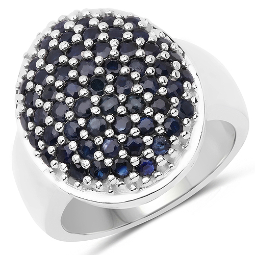 Sapphire-2.28 Carat Genuine Blue Sapphire .925 Sterling Silver Ring