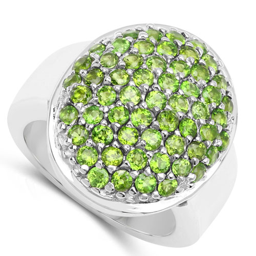 2.17 Carat Genuine Chrome Diopside .925 Sterling Silver Ring