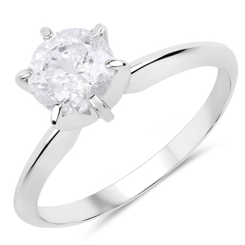 Diamond-1.01 Carat Genuine White Diamond 14K White Gold Ring