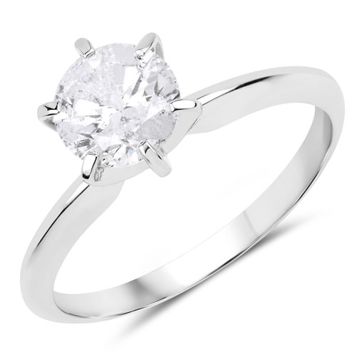 Diamond-1.01 Carat Genuine White Diamond 14K White Gold Ring