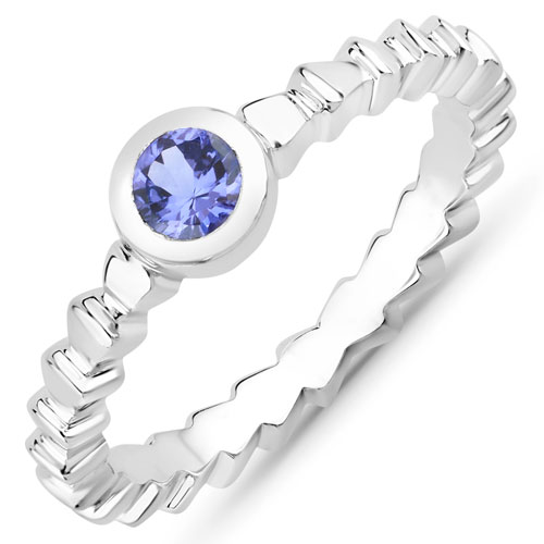 Tanzanite-0.23 Carat Genuine Tanzanite .925 Sterling Silver Ring