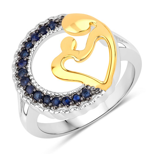 Sapphire-0.28 Carat Genuine Blue Sapphire .925 Sterling Silver Ring