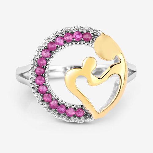 0.28 Carat Genuine Ruby .925 Sterling Silver Ring