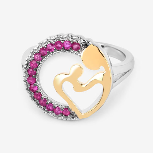 0.28 Carat Genuine Ruby .925 Sterling Silver Ring
