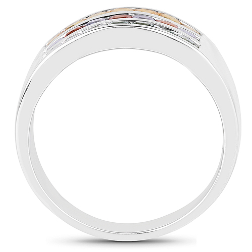 1.69 Carat Genuine Multi Sapphire .925 Sterling Silver Ring