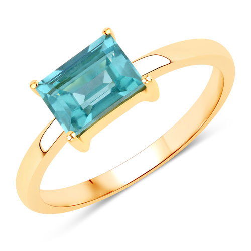 Rings-1.08 Carat Created Aquamarine .925 Sterling Silver Ring