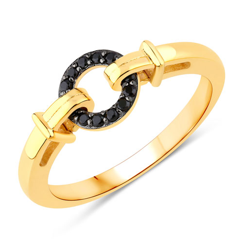 Rings-0.14 Carat Genuine Black Spinel .925 Sterling Silver Ring