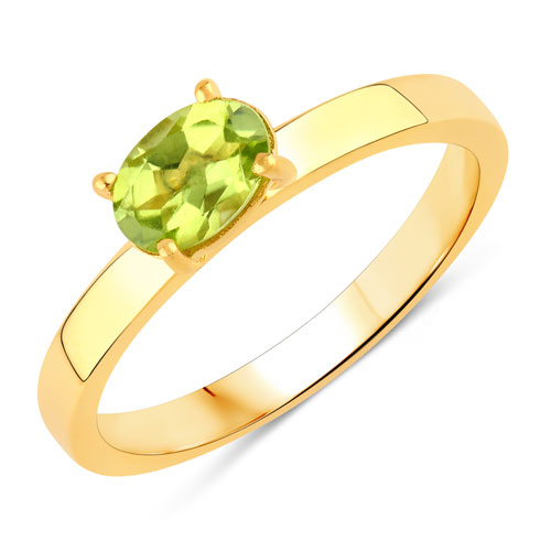 Peridot-0.83 Carat Genuine Peridot .925 Sterling Silver Ring