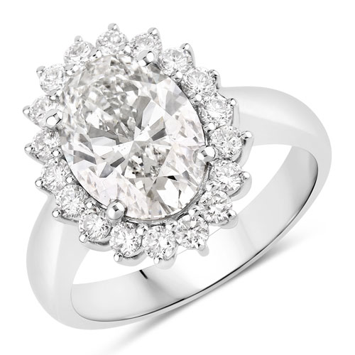 Diamond-3.56 Carat Lab Grown Diamond Platinum Ring