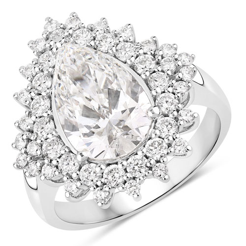 Diamond-3.95 Carat Lab Grown Diamond Platinum Ring