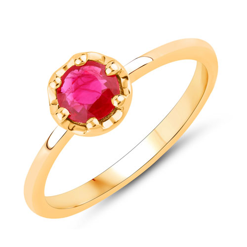 Ruby-0.50 Carat Genuine Ruby 14K Yellow Gold Ring