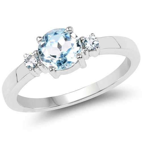 Rings-1.49 Carat Genuine Blue Topaz .925 Sterling Silver Ring