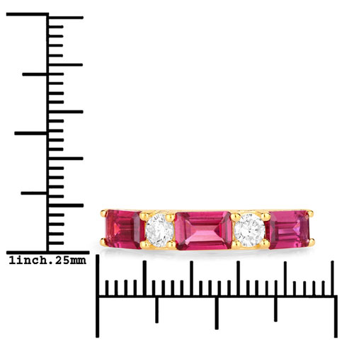 2.27 Carat Rhodolite and Lab Grown Diamond .925 Sterling Silver Ring