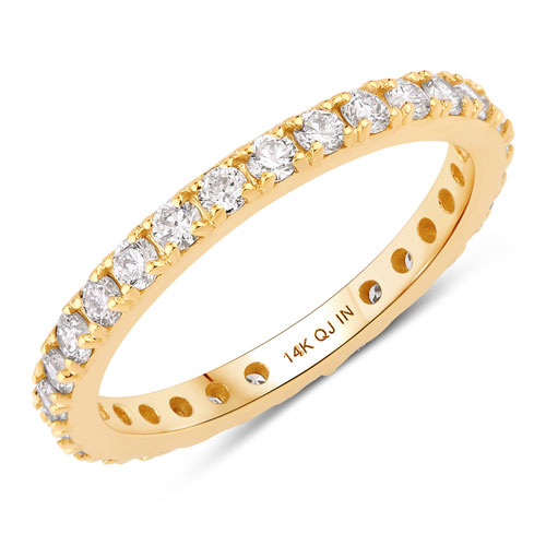 Diamond-1.00 Carat Lab Grown Diamond 14K Yellow Gold Ring