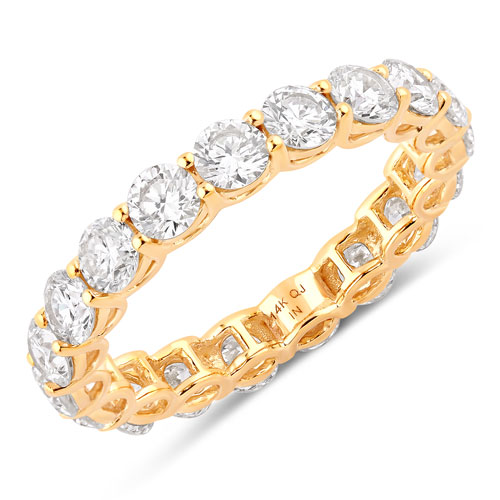 Diamond-3.00 Carat Lab Grown Diamond 14K Yellow Gold Ring