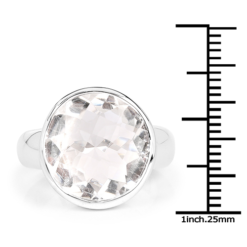 10.25 Carat Genuine Crystal Quartz .925 Sterling Silver Ring
