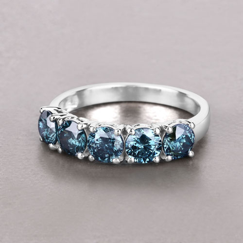 1.83 Carat Genuine Blue Diamond 14K White Gold Ring