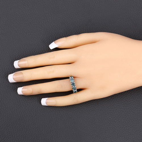 1.83 Carat Genuine Blue Diamond 14K White Gold Ring