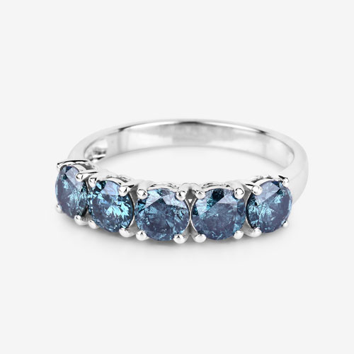 1.83 Carat Genuine Blue Diamond 14K White Gold Ring