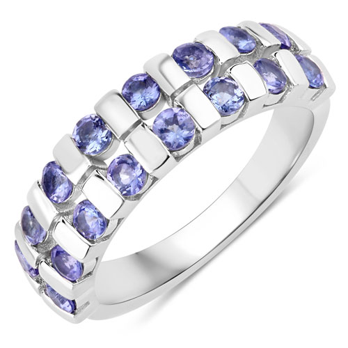 Tanzanite-1.12 Carat Genuine Tanzanite .925 Sterling Silver Ring