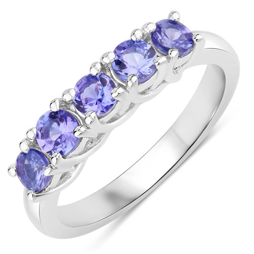 Tanzanite-0.95 Carat Genuine Tanzanite .925 Sterling Silver Ring